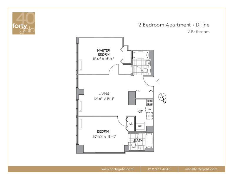 Floorplan for 40 Gold Street, 11-D