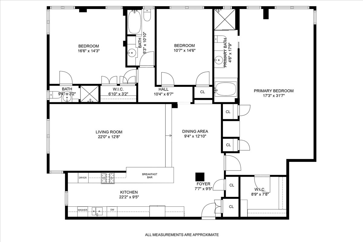 Floorplan for 180 West 93rd Street, 3E