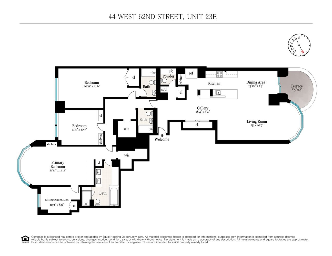 Floorplan for 44 West 62nd Street, 23E