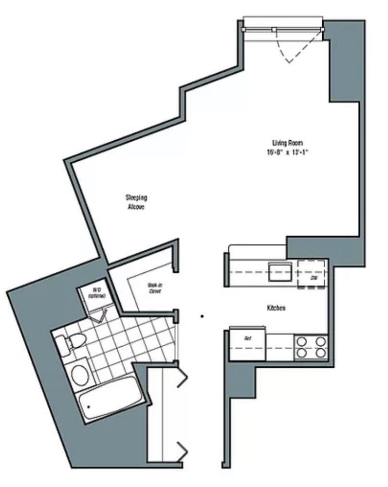 Floorplan for 20 River Terrace, 16Q