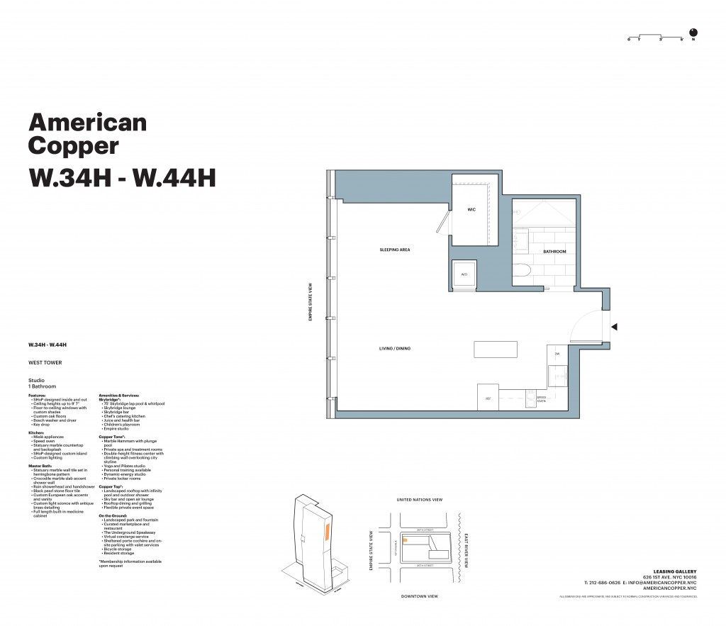 Floorplan for 626 1st Avenue, W-38H