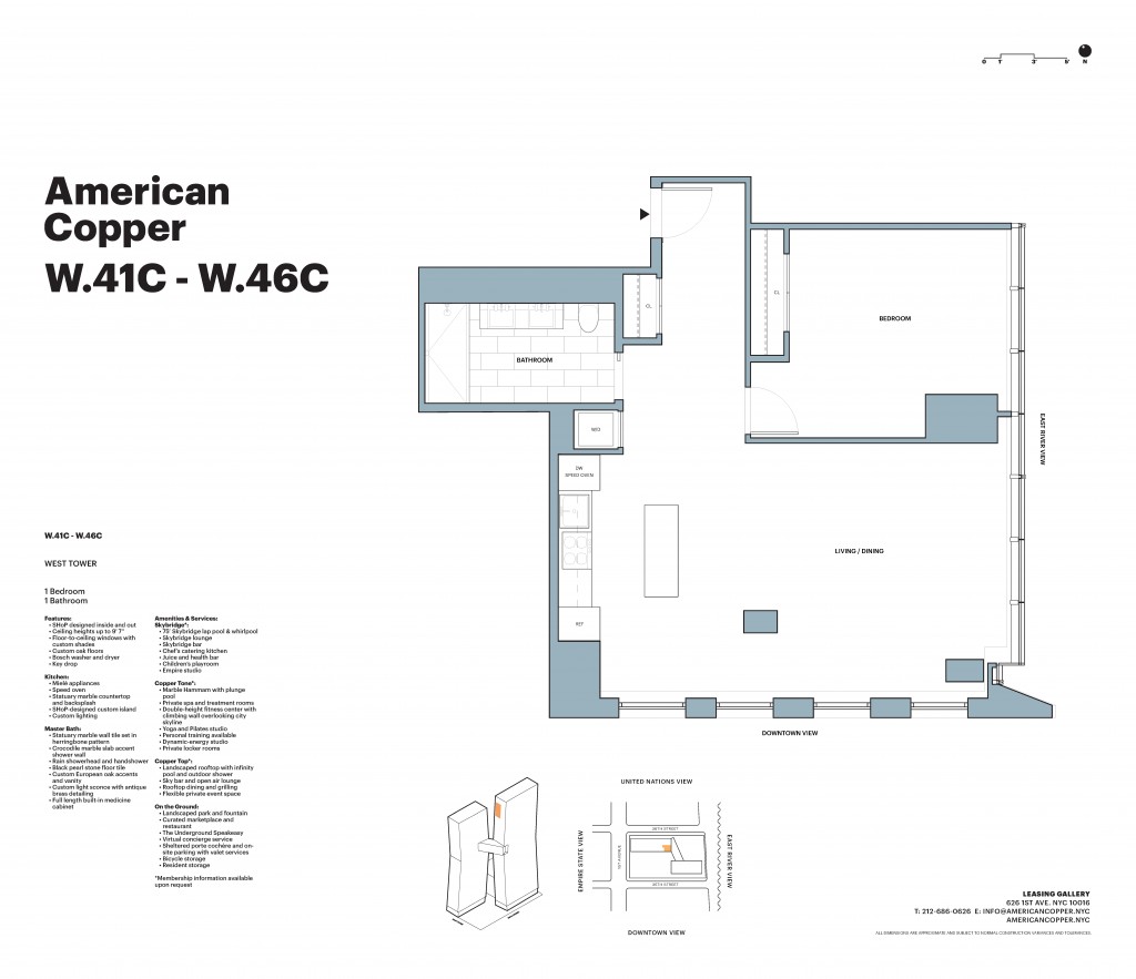 Floorplan for 626 1st Avenue, W-44C