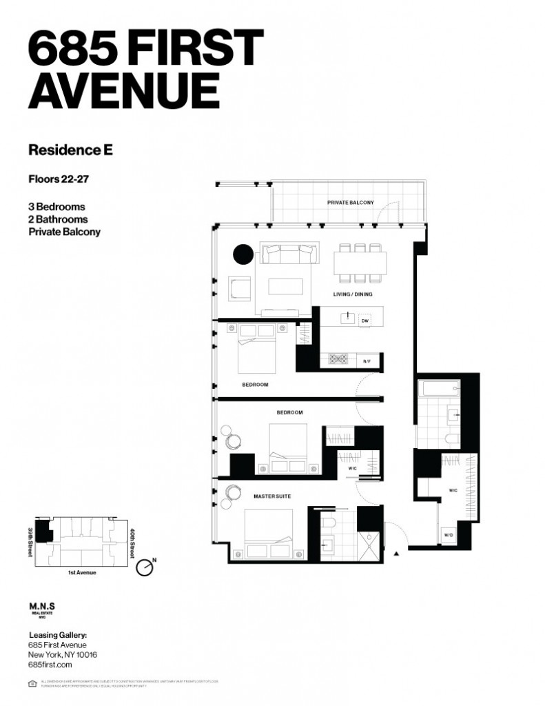 Floorplan for 685 1st Avenue, 26-E