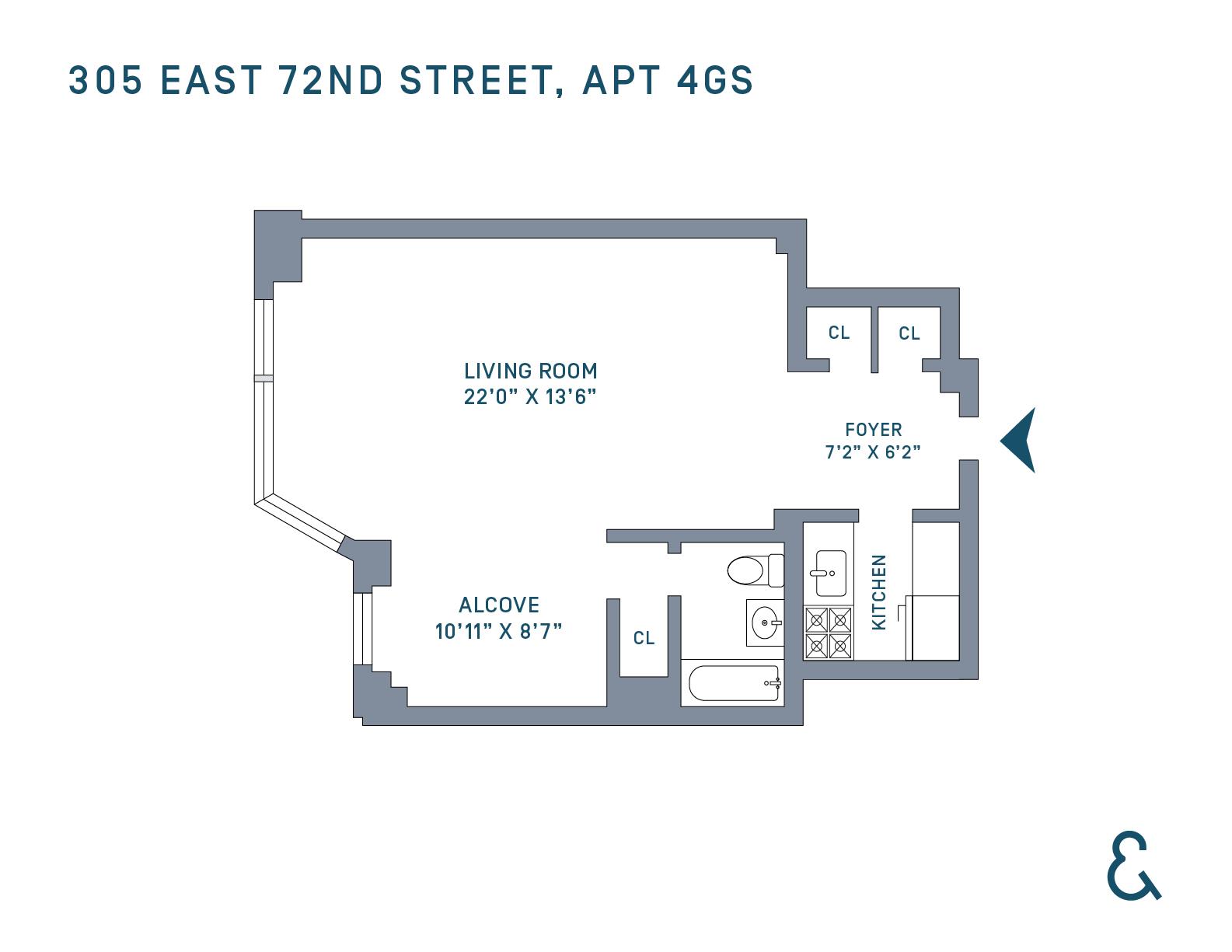 Floorplan for 305 East 72nd Street, 4-GS
