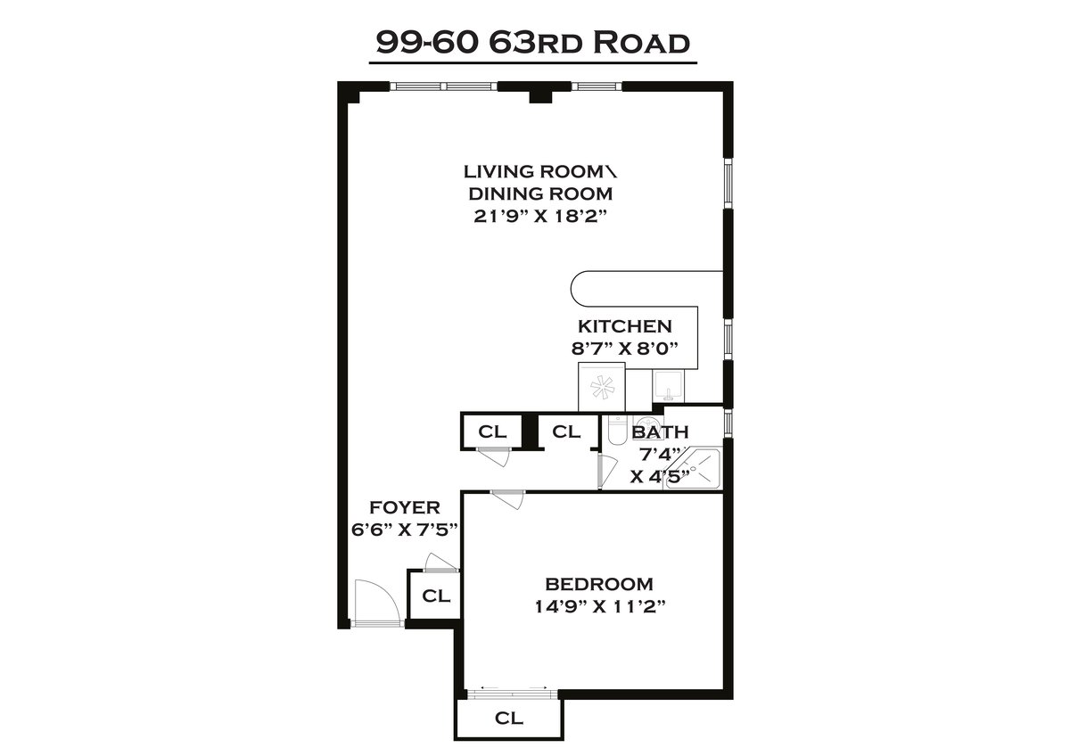 99-60 63rd Road, New York, NY 11374, 1 Bedroom Bedrooms, 3 Rooms Rooms,1 BathroomBathrooms,Residential,For Sale,Anita Terrace,63rd,RLMX-98589