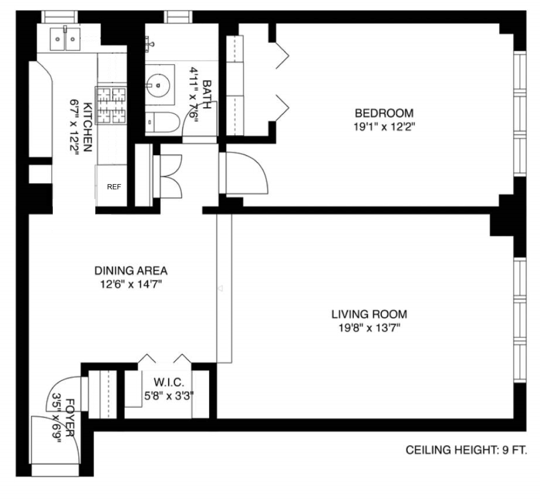 Floorplan for 301 East 48th Street, 14J
