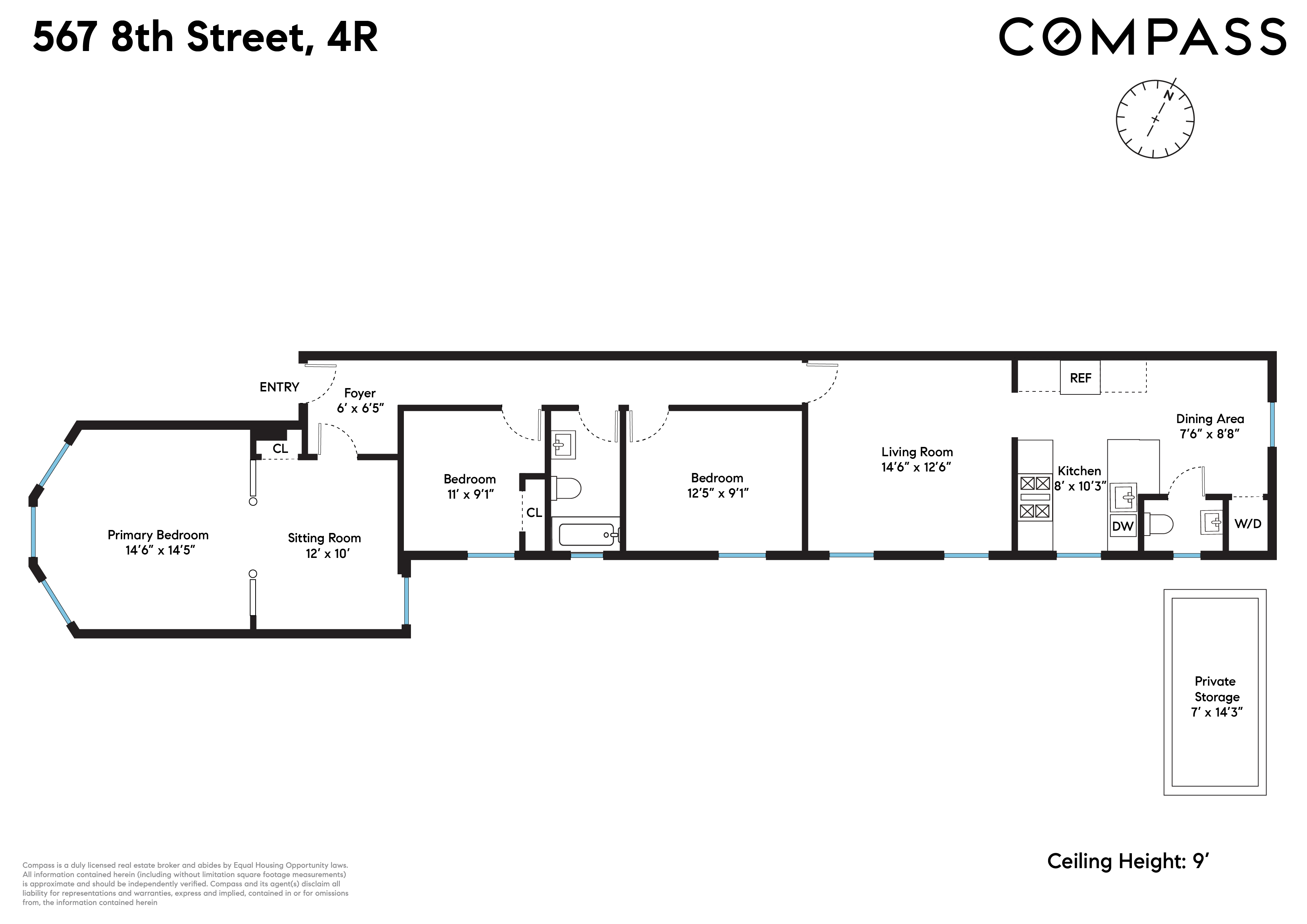 Floorplan for 567 8th Street, 4R