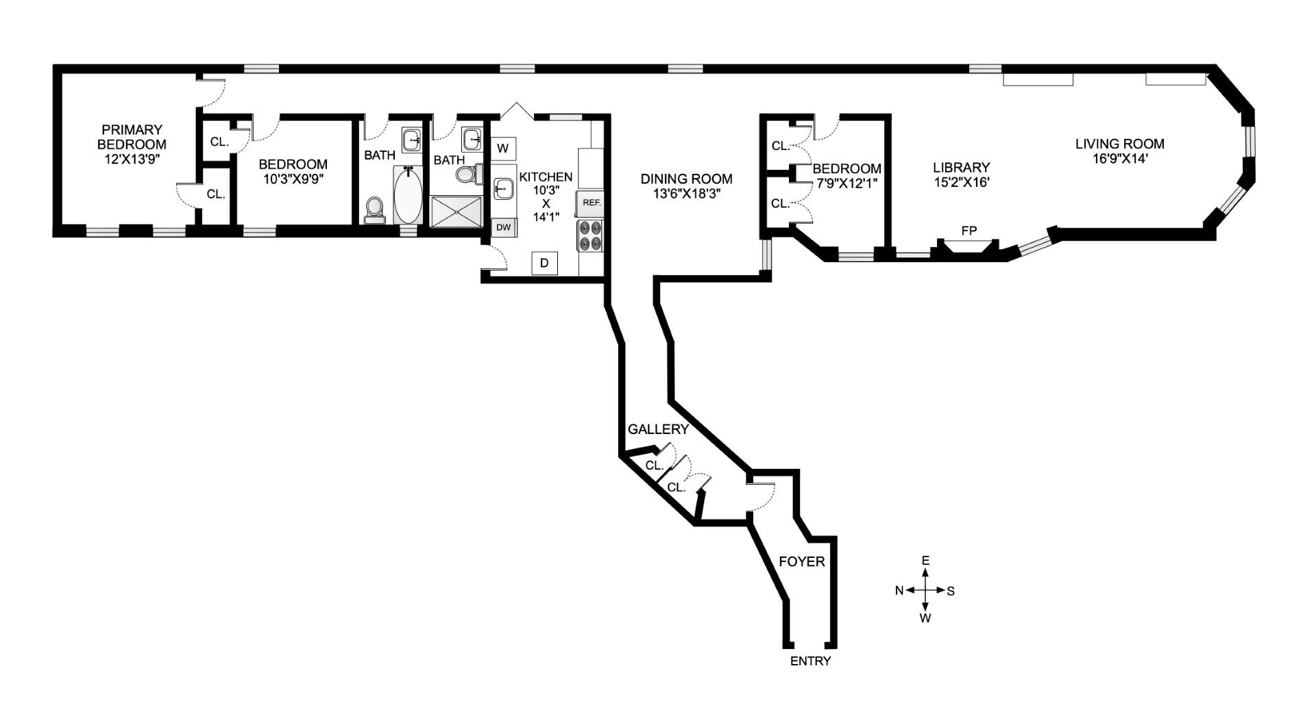 Floorplan for 34 Gramercy Park, 7C