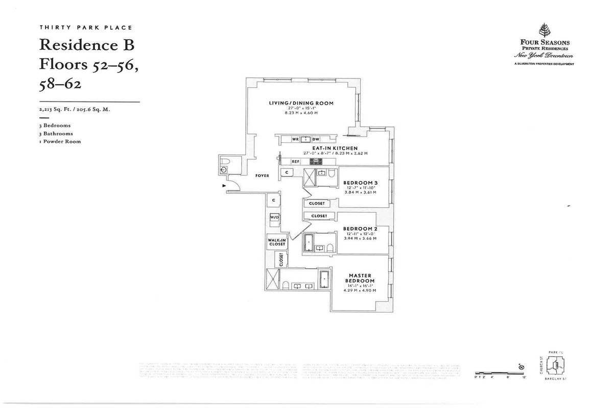 Floorplan for 30 Park Place, 61B