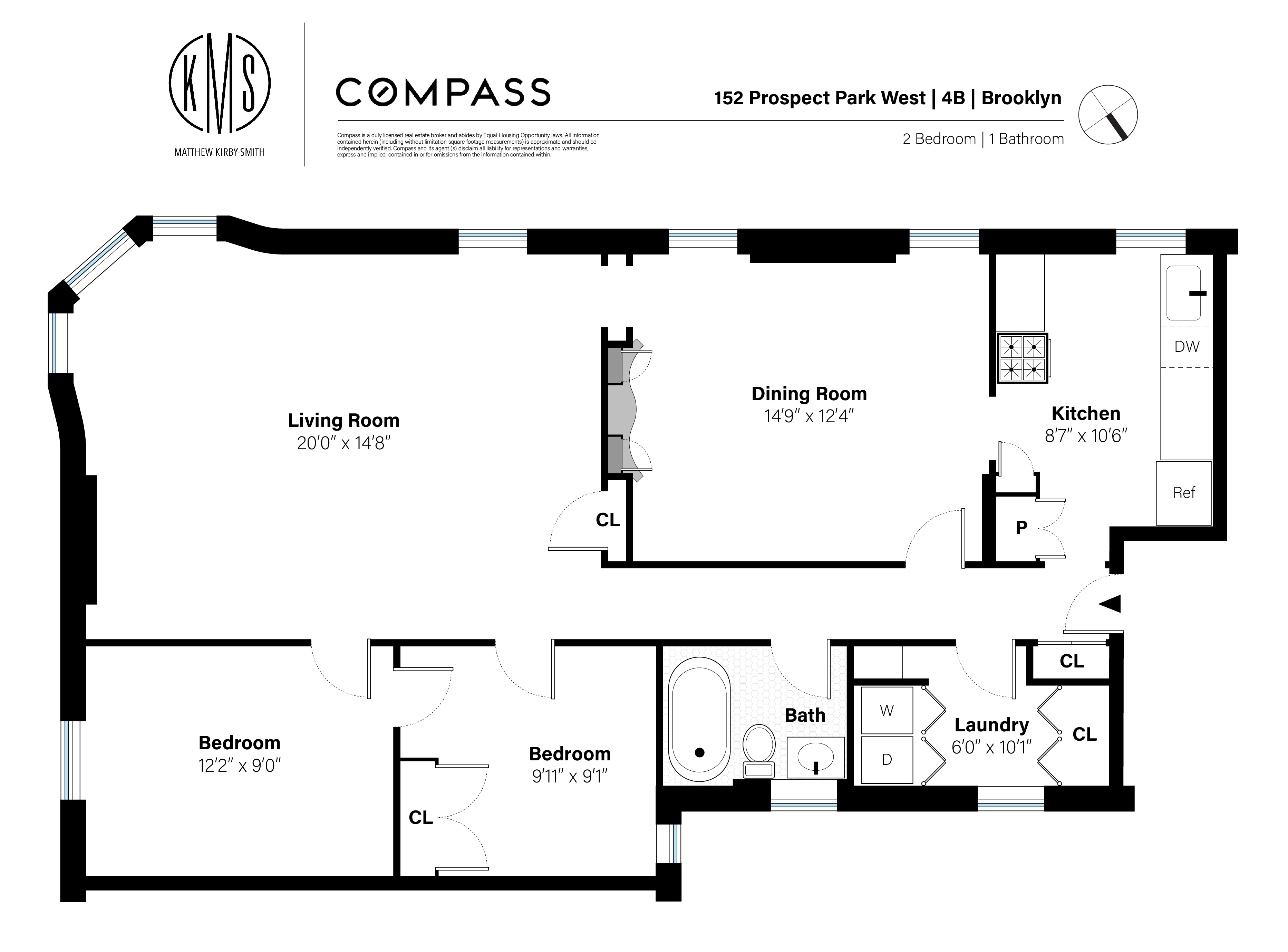 Floorplan for 152 Prospect Park, 4B