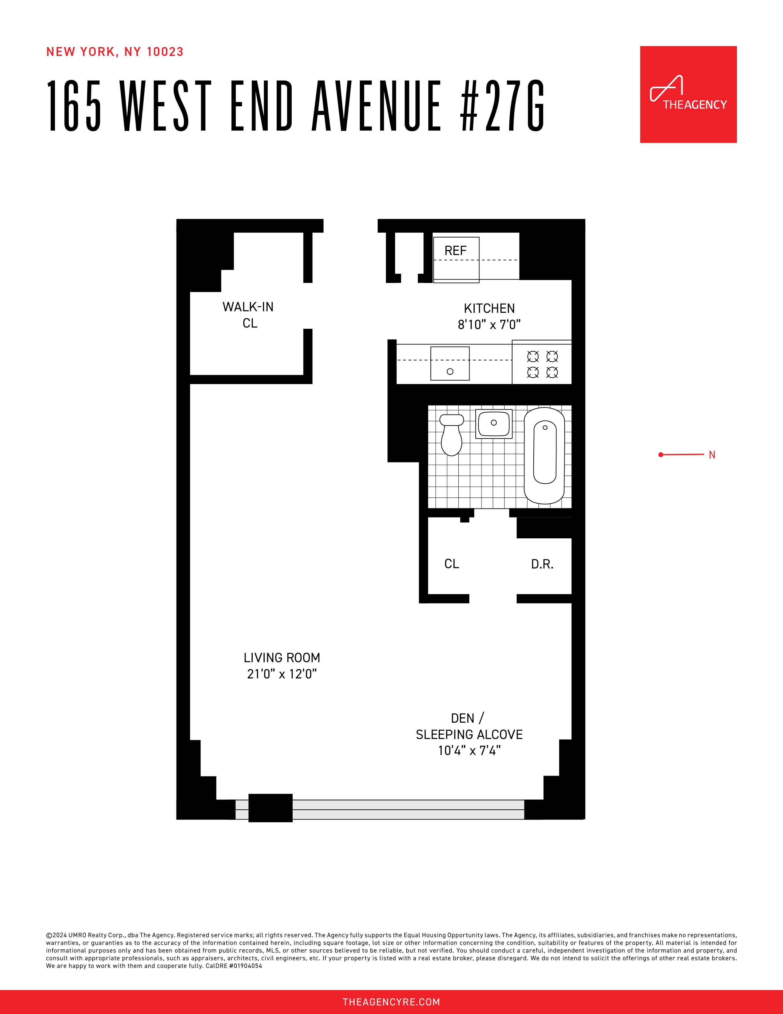Floorplan for 165 West End Avenue, 27-G