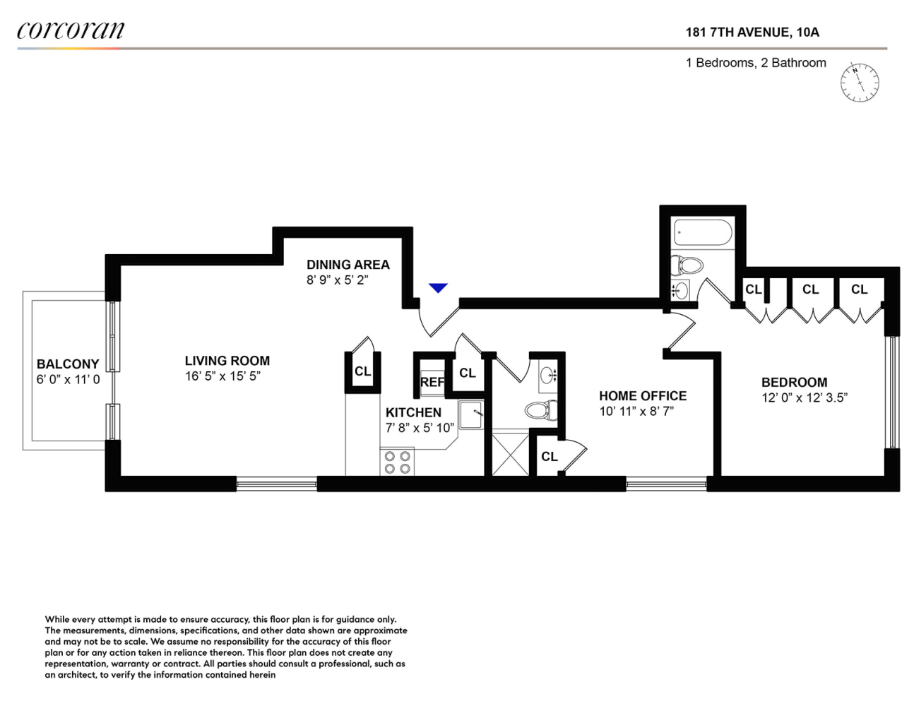 Floorplan for 181 7th Avenue, 10A