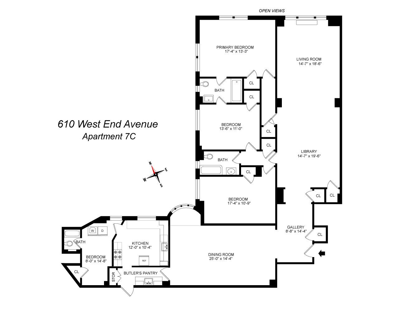 Floorplan for 610 West End Avenue, 7C