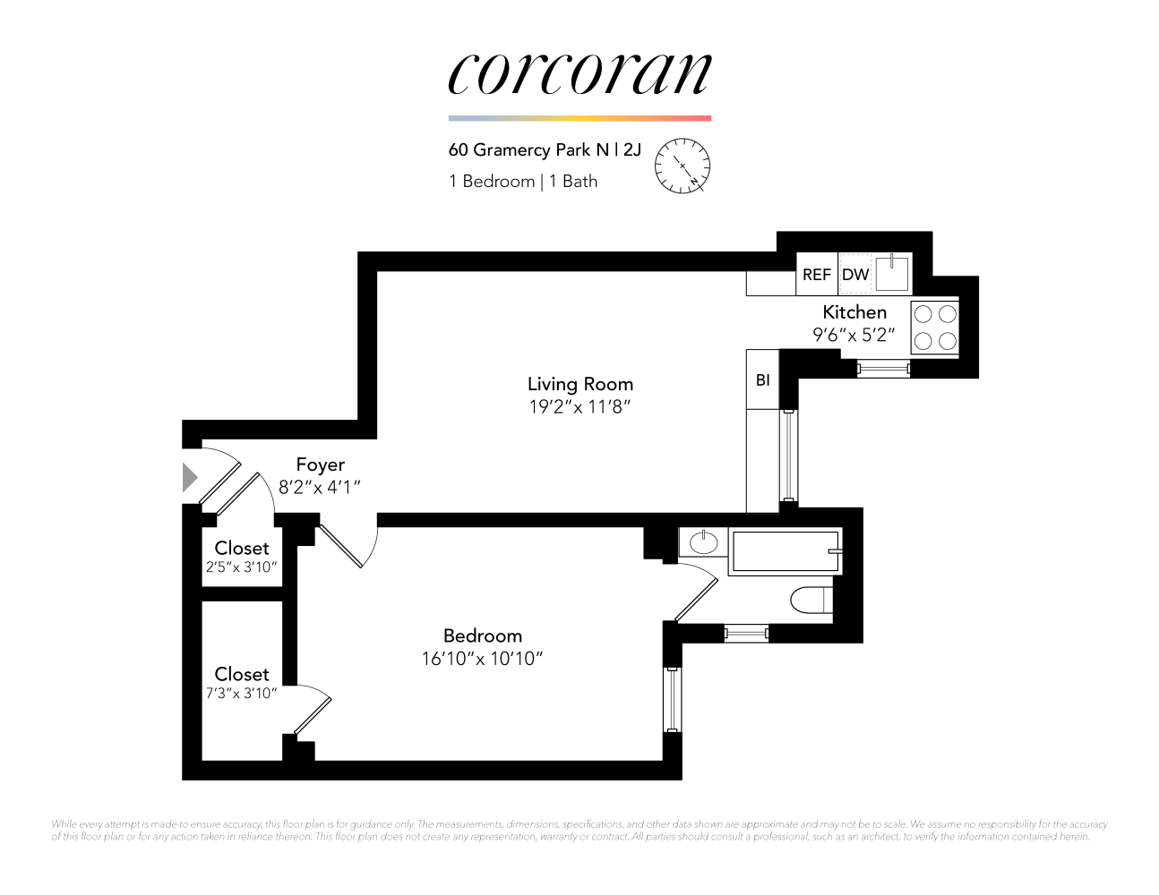 Floorplan for 60 Gramercy Park, 2J