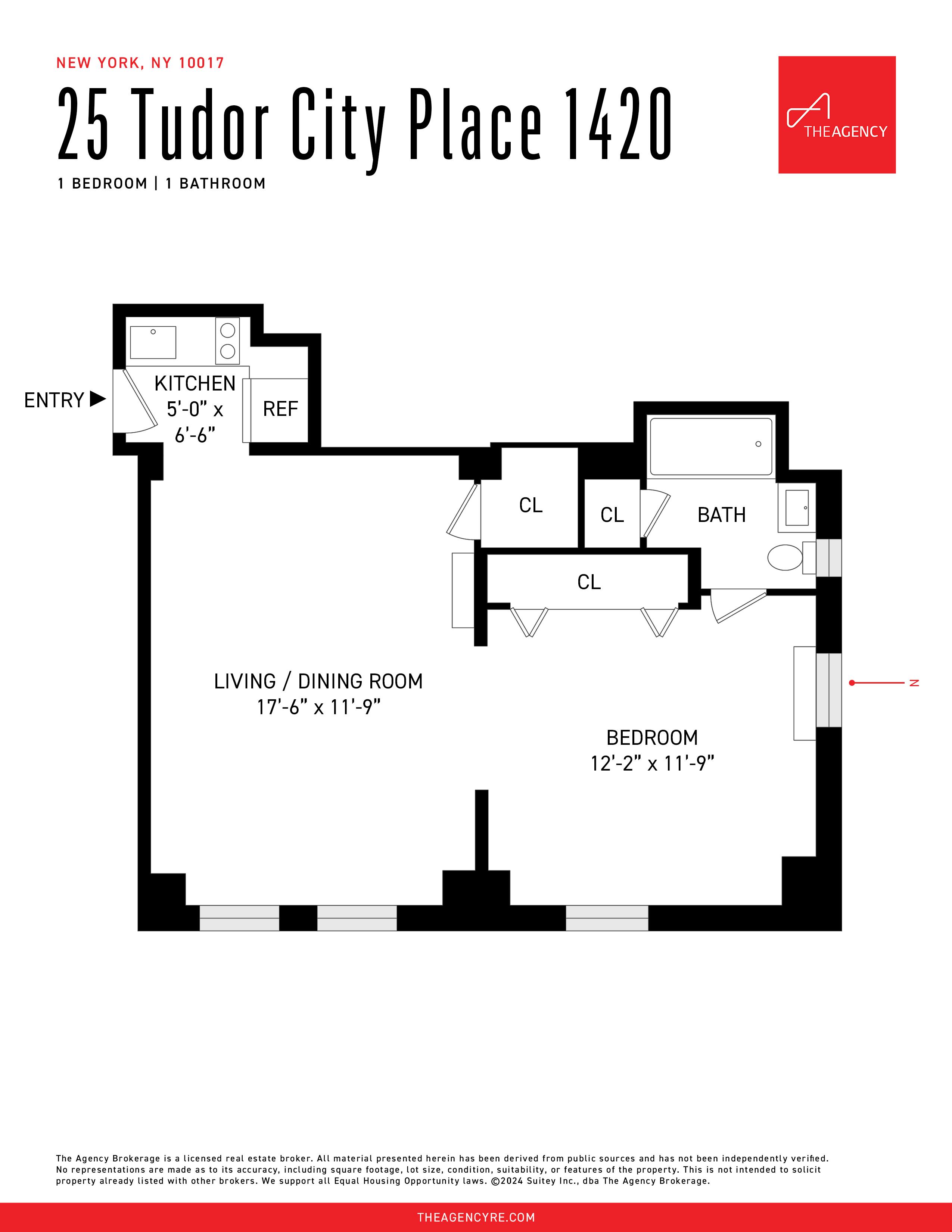 Floorplan for 25 Tudor City Place, 1420