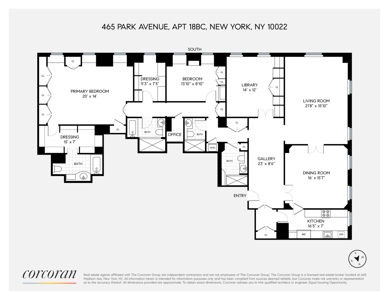 Floorplan for 465 Park Avenue, 18BC
