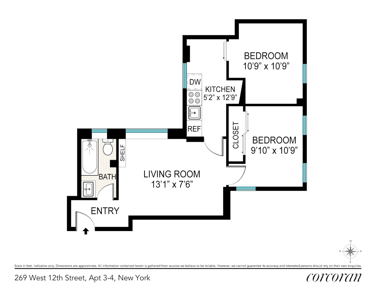 Floorplan for 269 West 12th Street, 34