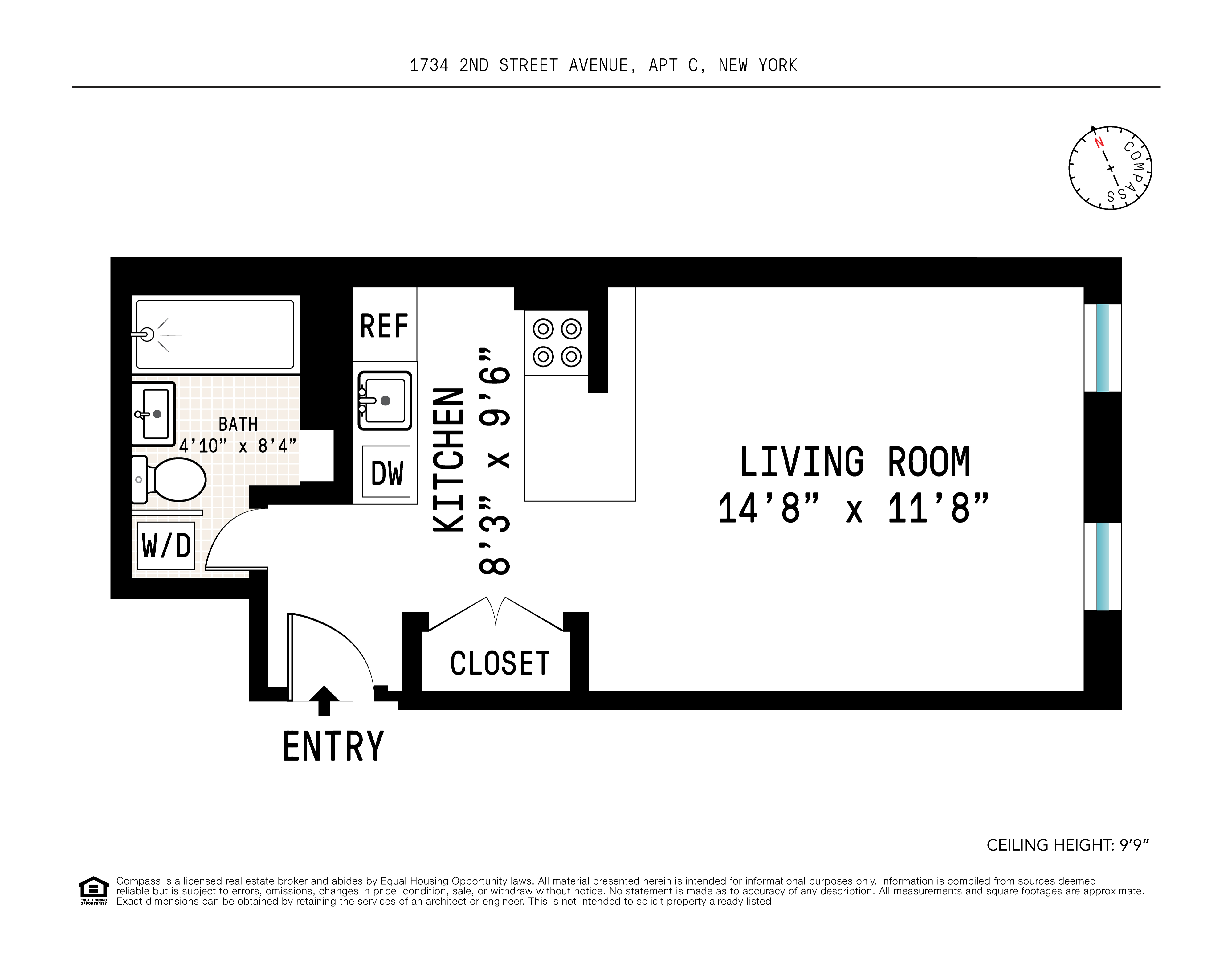 Floorplan for 1734 2nd Avenue, 1C