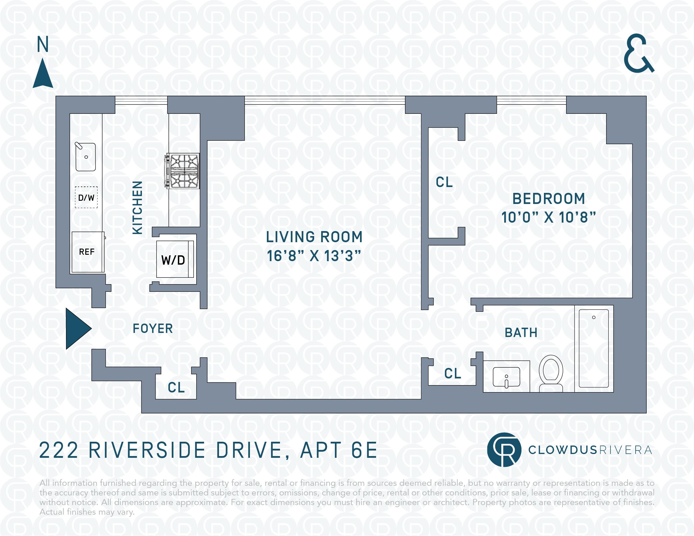 Floorplan for 222 Riverside Drive, 6-E
