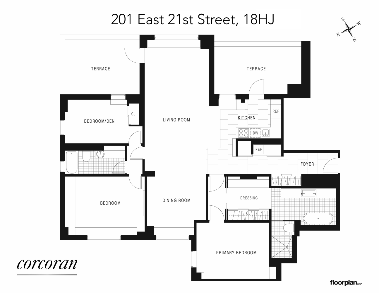 Floorplan for 201 East 21st Street, 18HJ