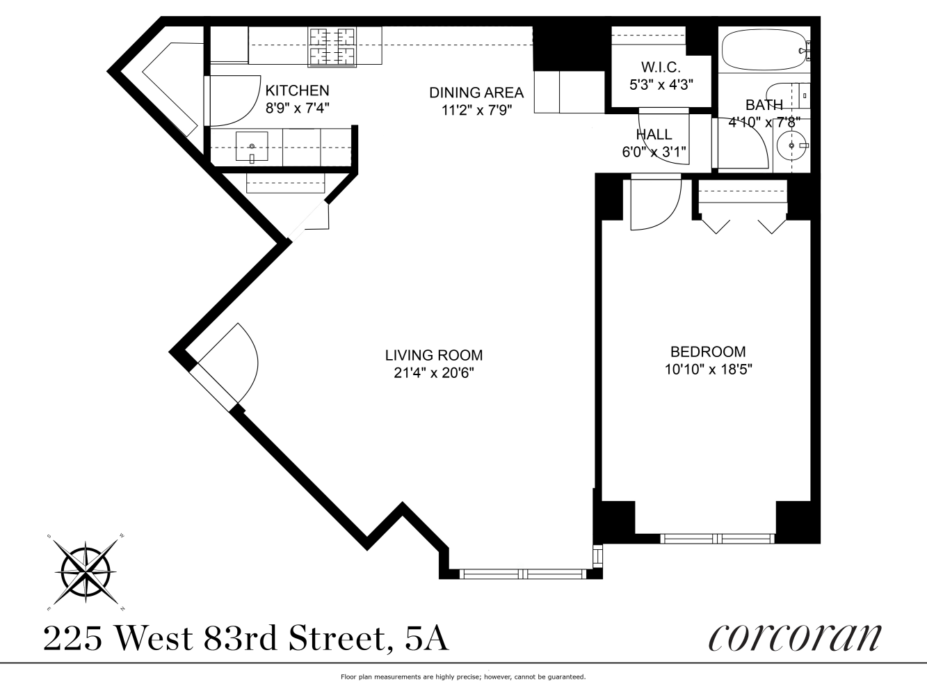Floorplan for 225 West 83rd Street, 5A