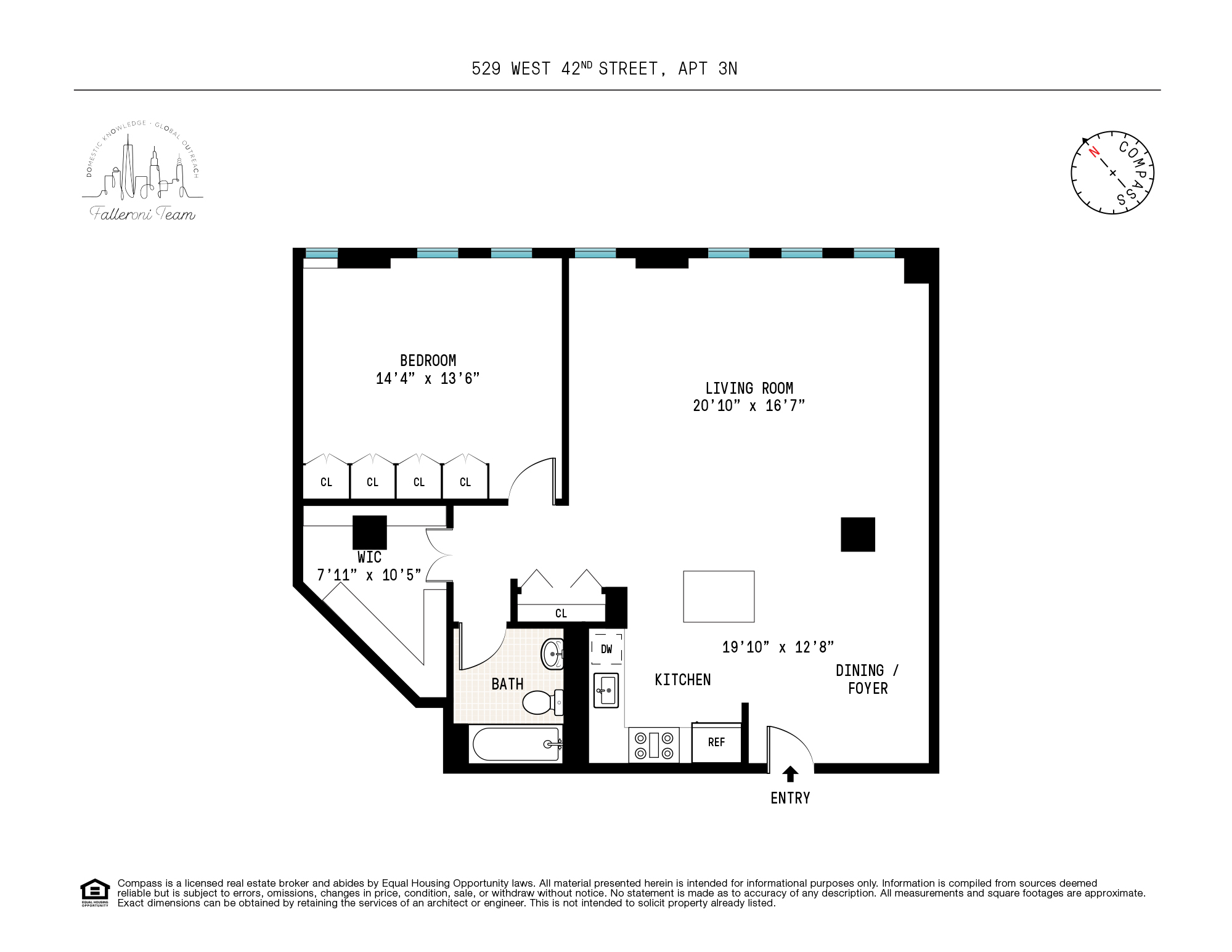 Floorplan for 529 West 42nd Street, 3N