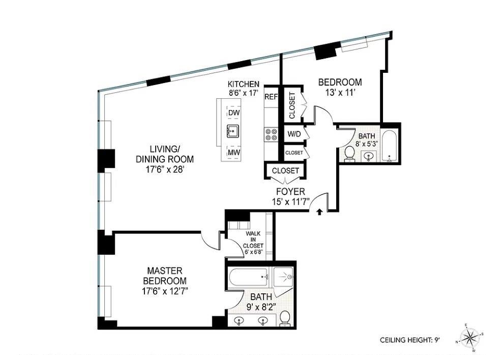 Floorplan for 440 Kent Avenue, 18D