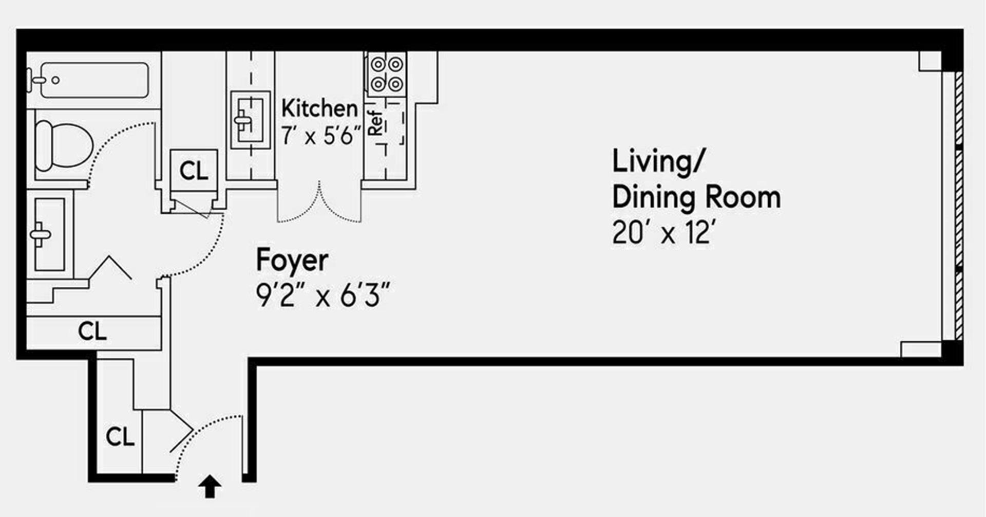 Floorplan for 310 West 56th Street, 6C