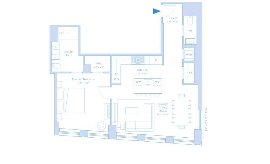 Floorplan for 242 Broome Street, 14A