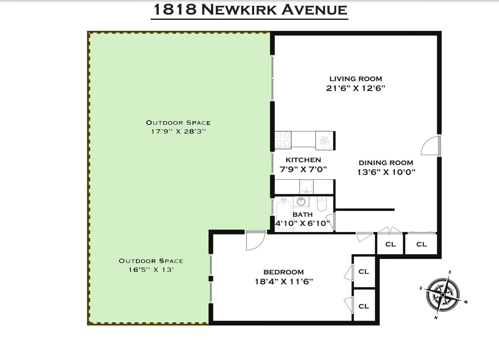 Floorplan for 1818 Newkirk Avenue, 1-N