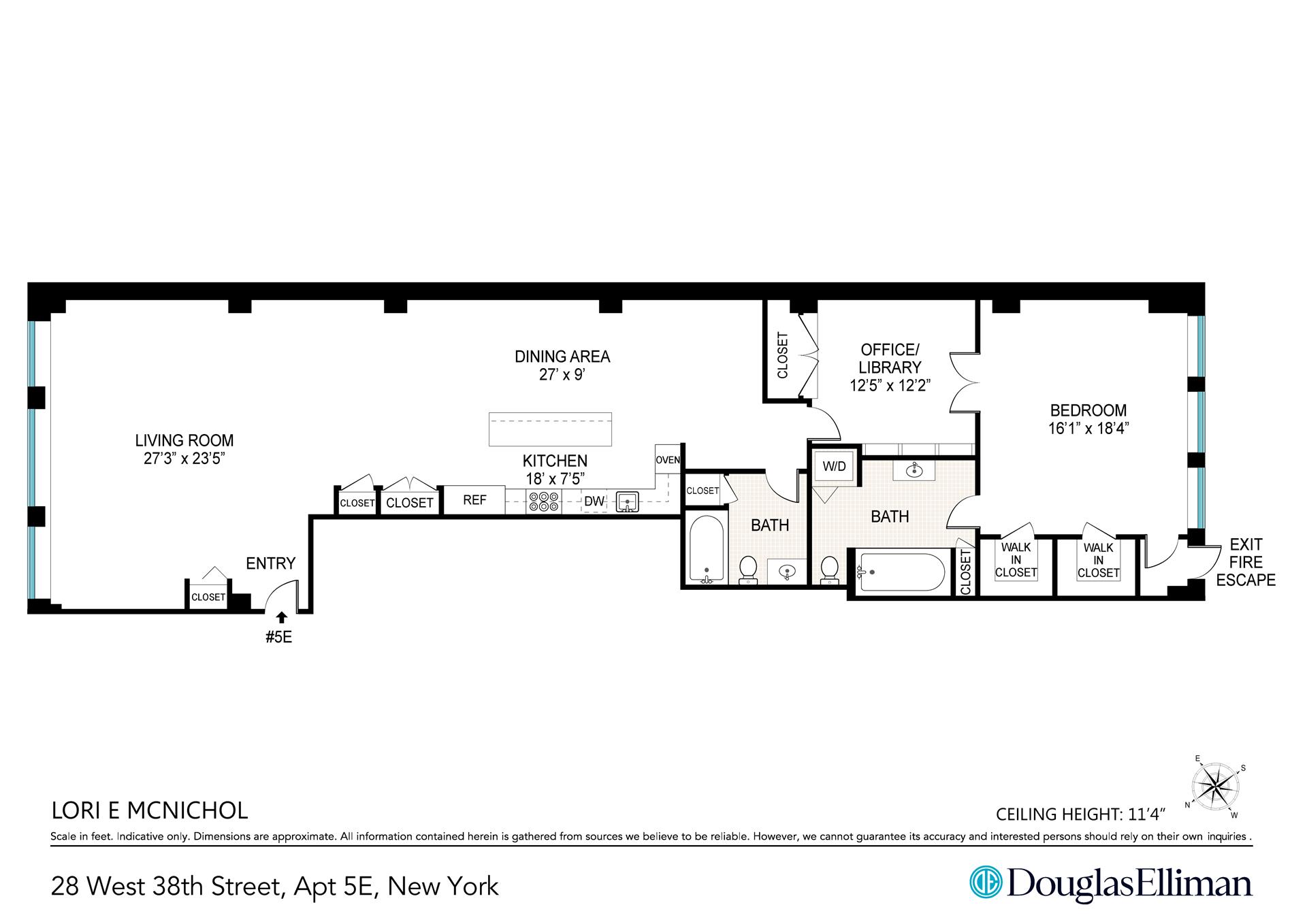 Floorplan for 28 West 38th Street, 5E