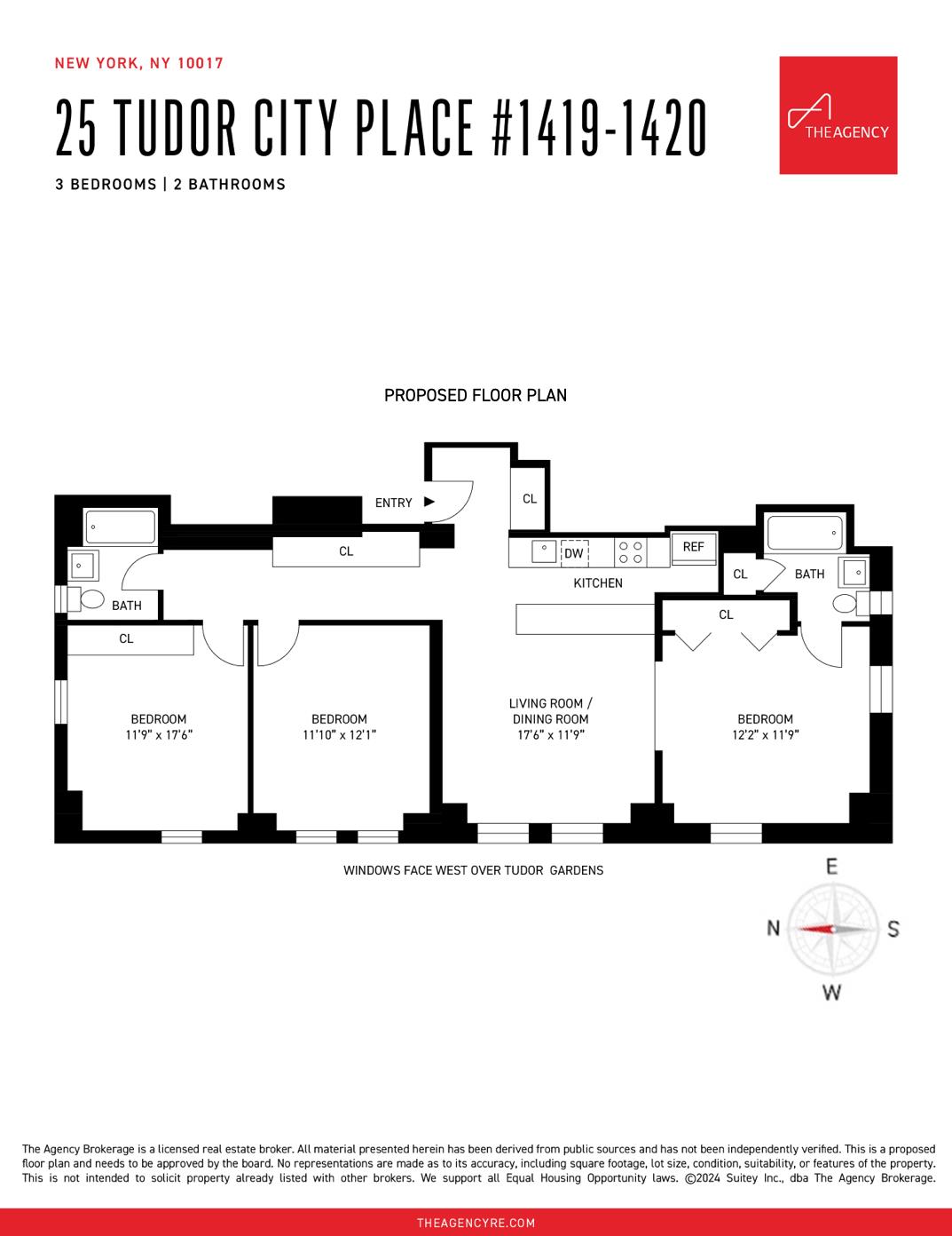 Floorplan for 25 Tudor City Place, 1419-1420