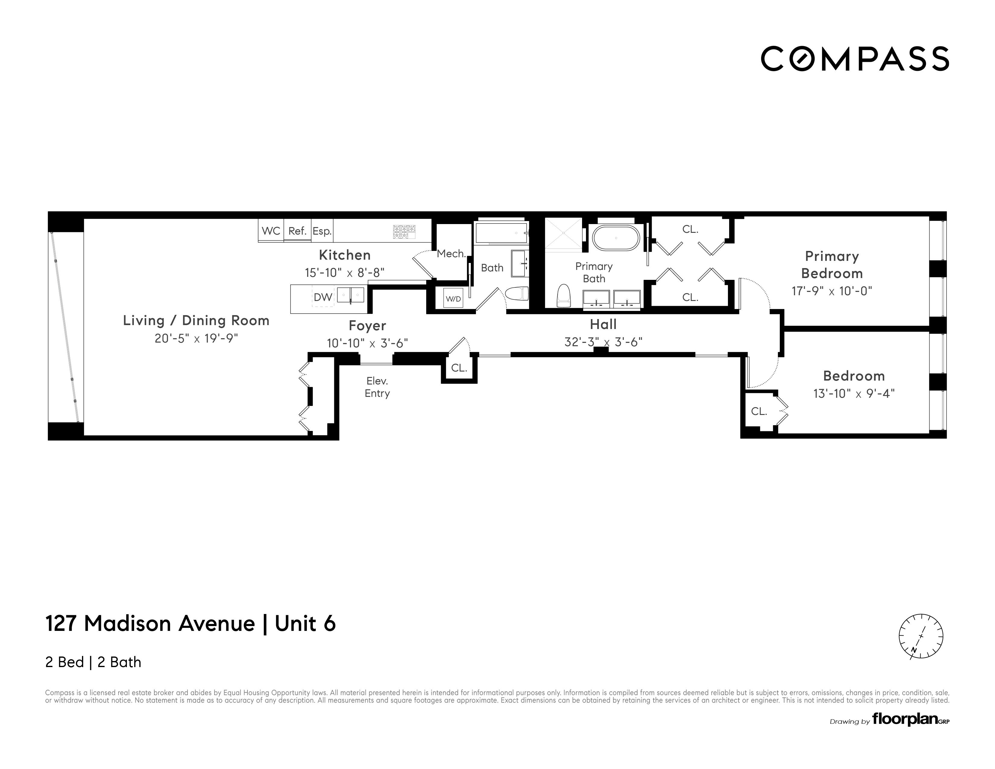 Floorplan for 127 Madison Avenue, 6A