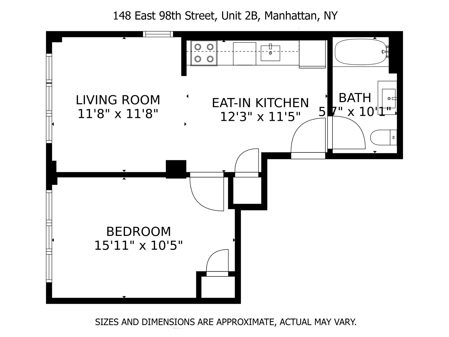 Floorplan for 148 East 98th Street, 2B