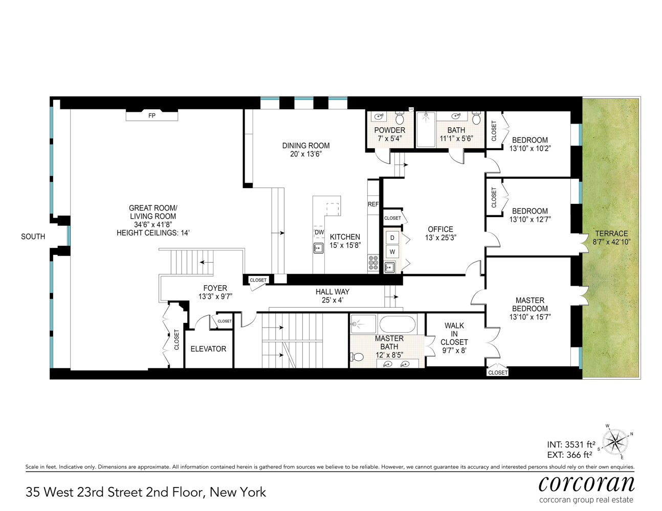 Floorplan for 35 West, 23rd Street, 2