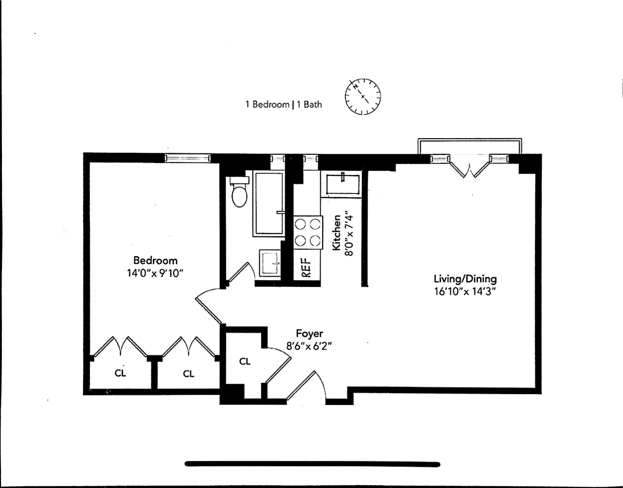 Floorplan for 504 West 110th Street, 5C