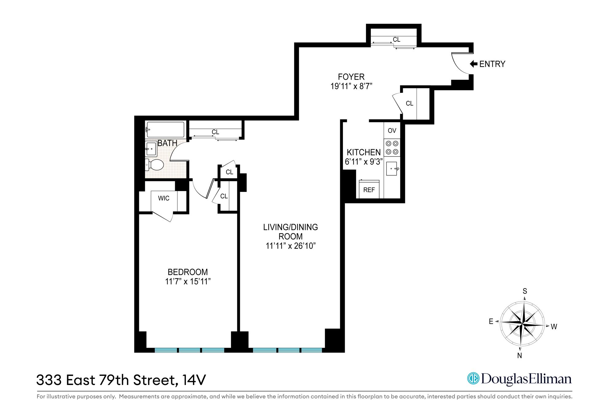 Floorplan for 333 East 79th Street, 14V