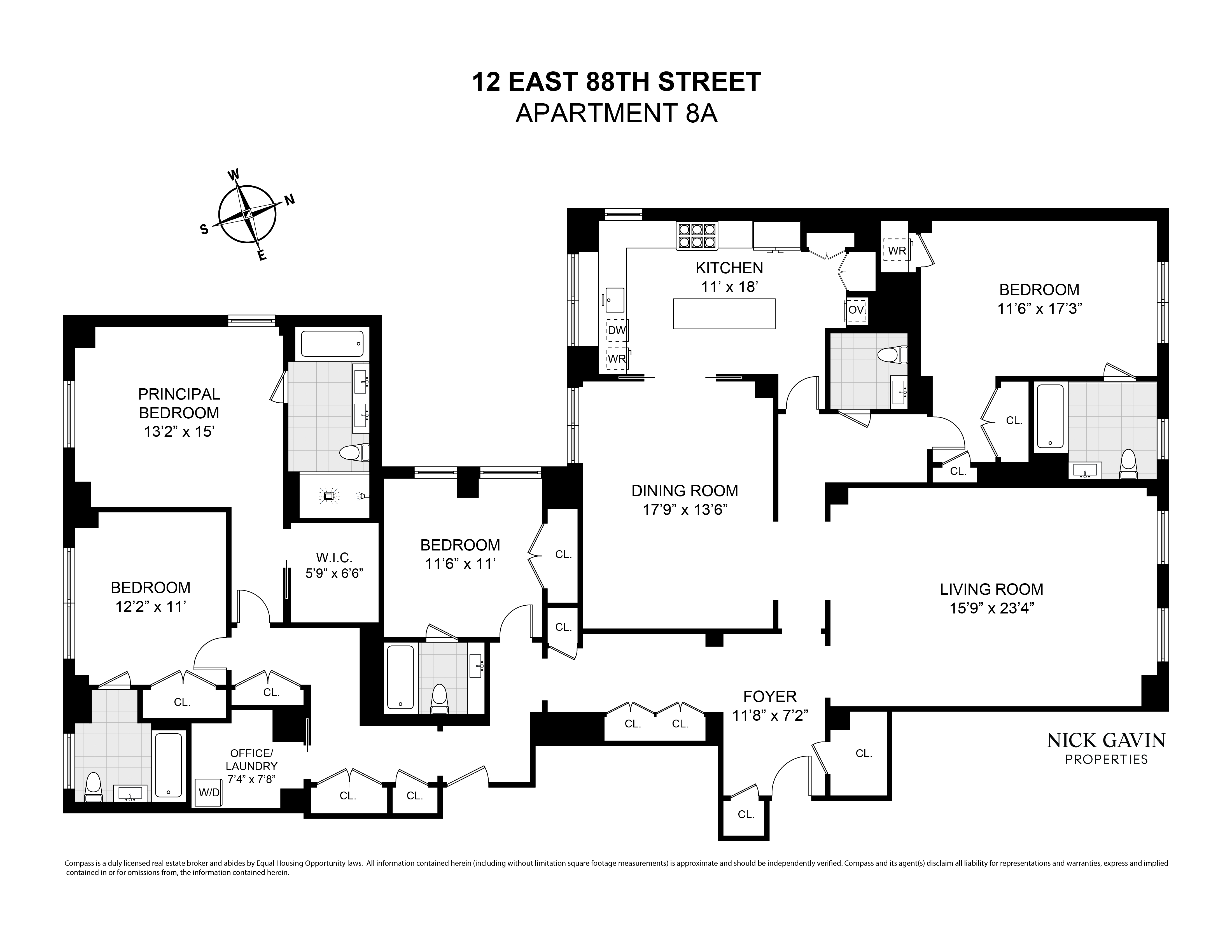 Floorplan for 12 East 88th Street, 8A