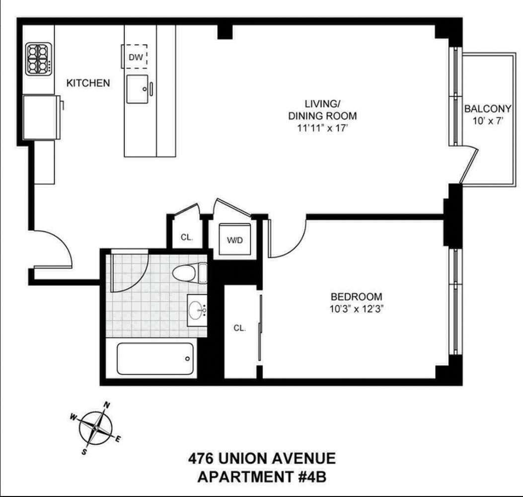 Floorplan for 476 Union Avenue, 4B