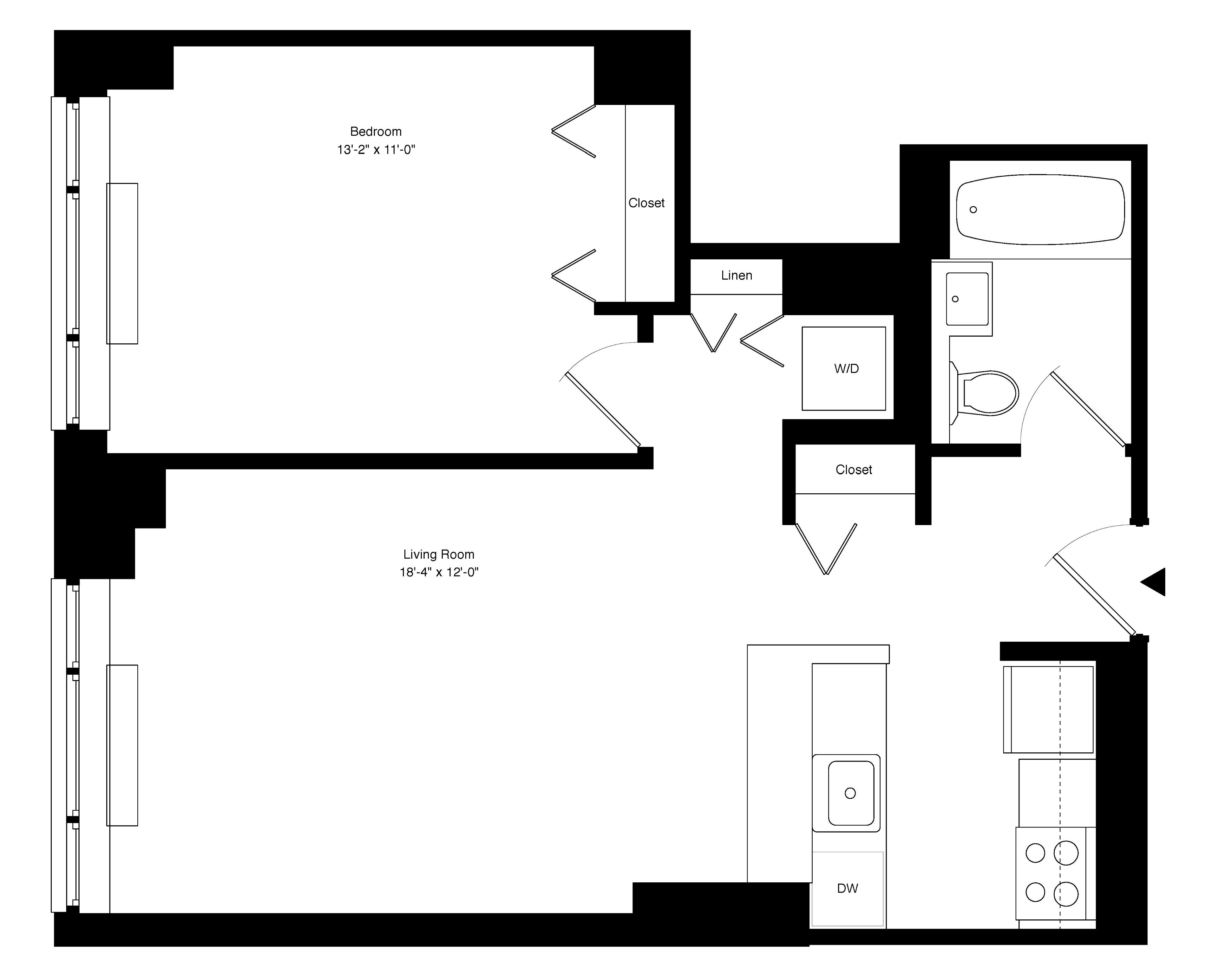 Floorplan for 55 West 25th Street, 34-H