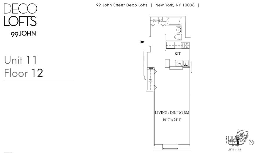 Floorplan for 99 John Street, 1211