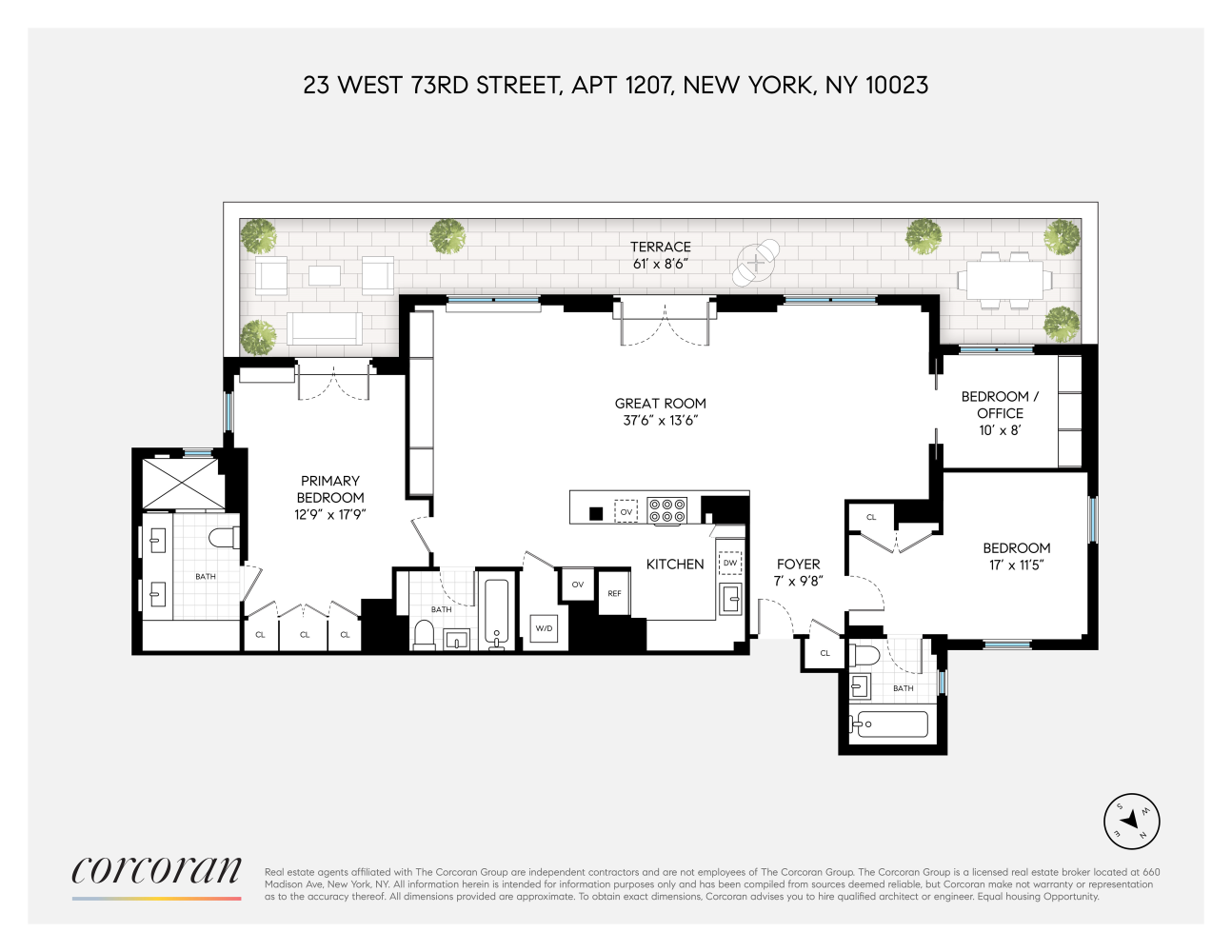 Floorplan for 23 West 73rd Street, 1207