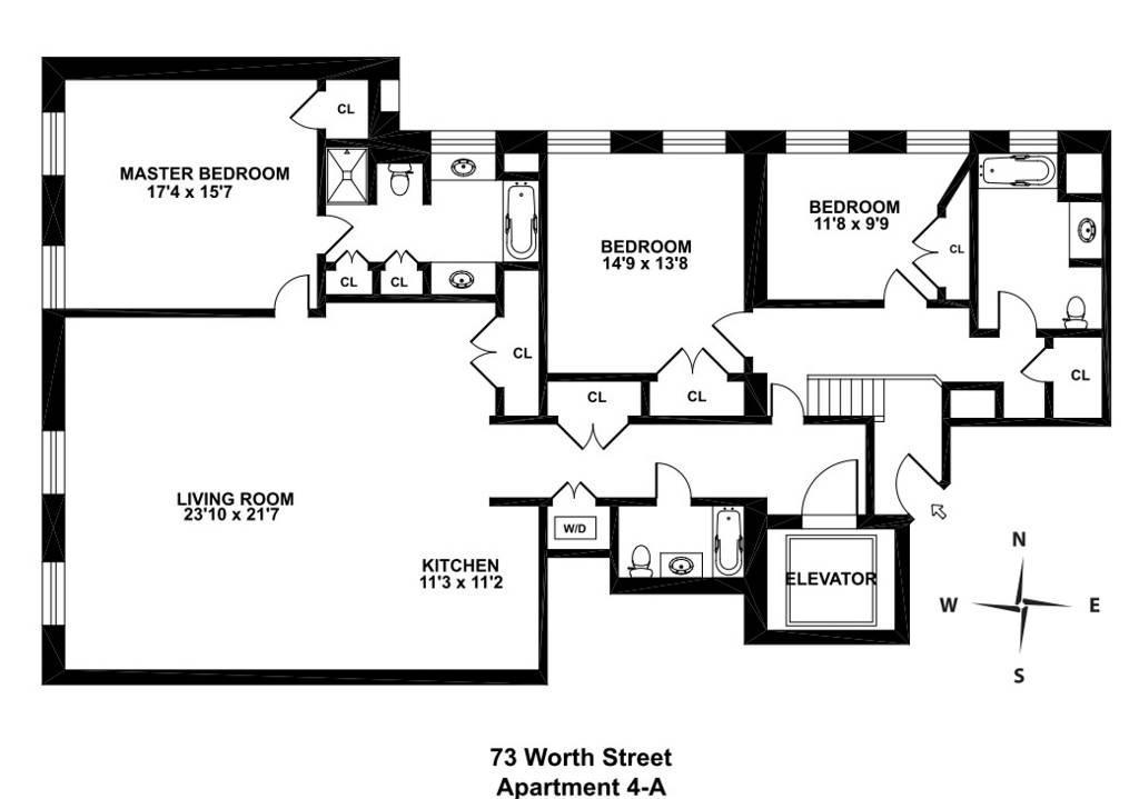 Floorplan for 73 Worth Street, 4A