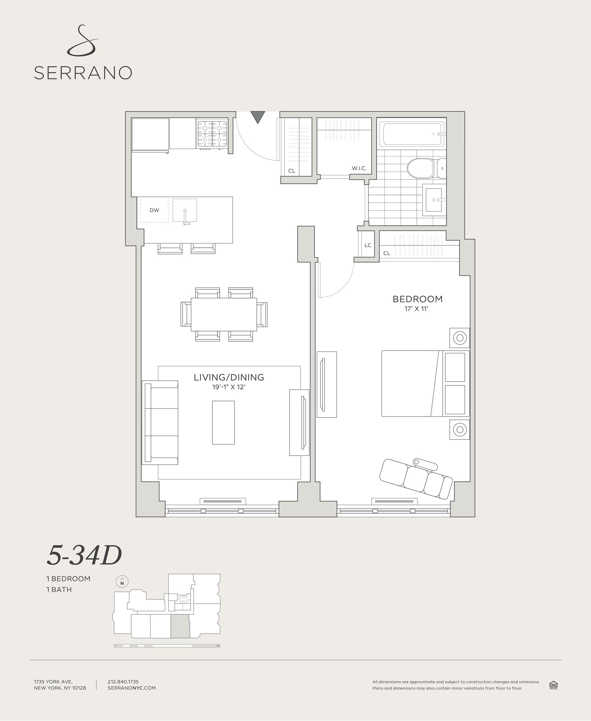 Floorplan for 1735 York Avenue, 22D