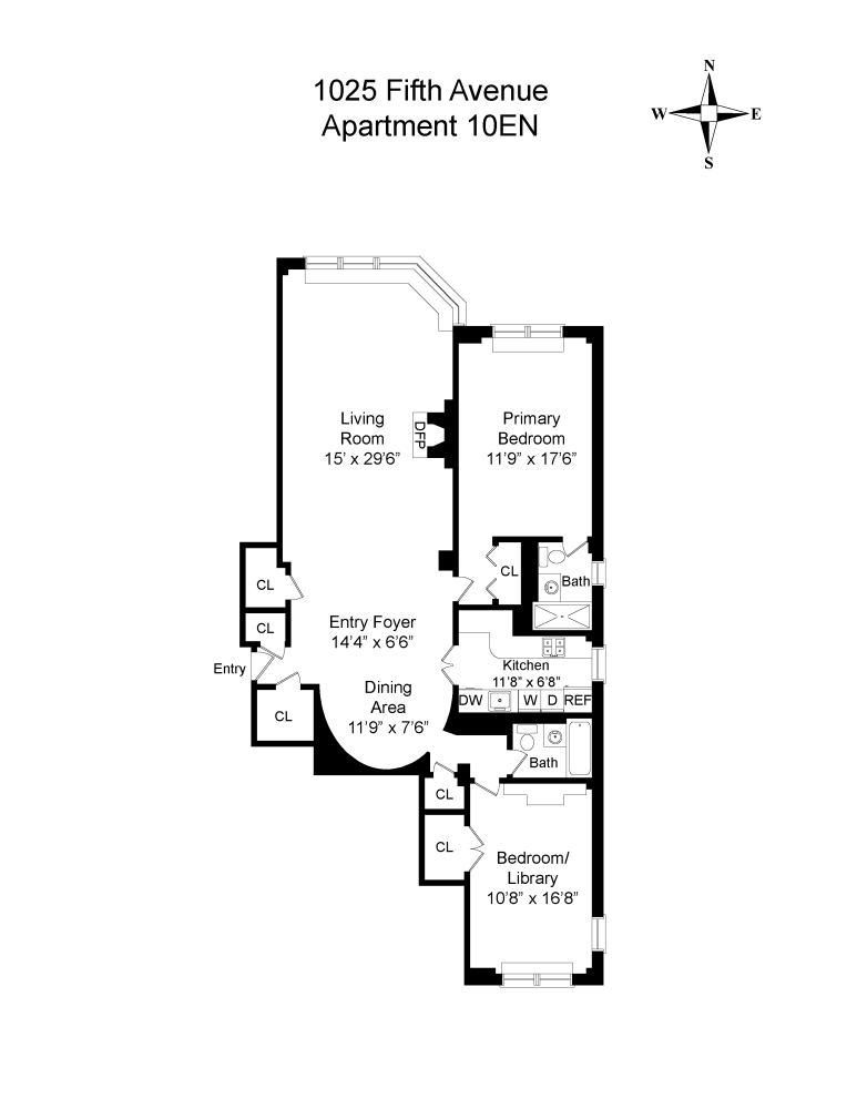 Floorplan for 1025 5th Avenue, 10EN