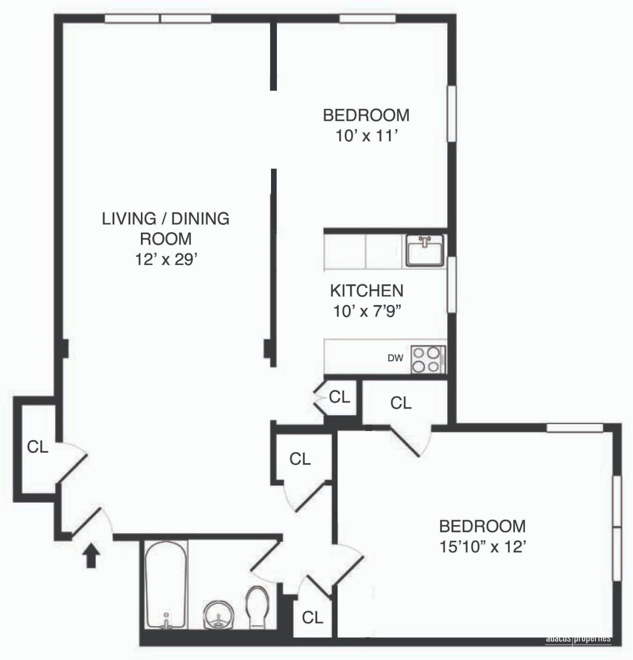 Floorplan for 2711 Ave X, 2B
