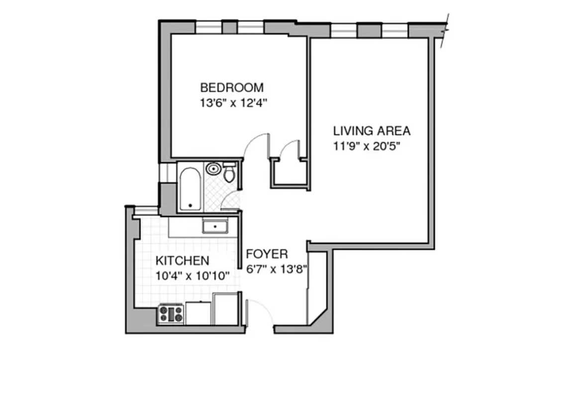 Floorplan for 1100 Grand Concourse, 4A