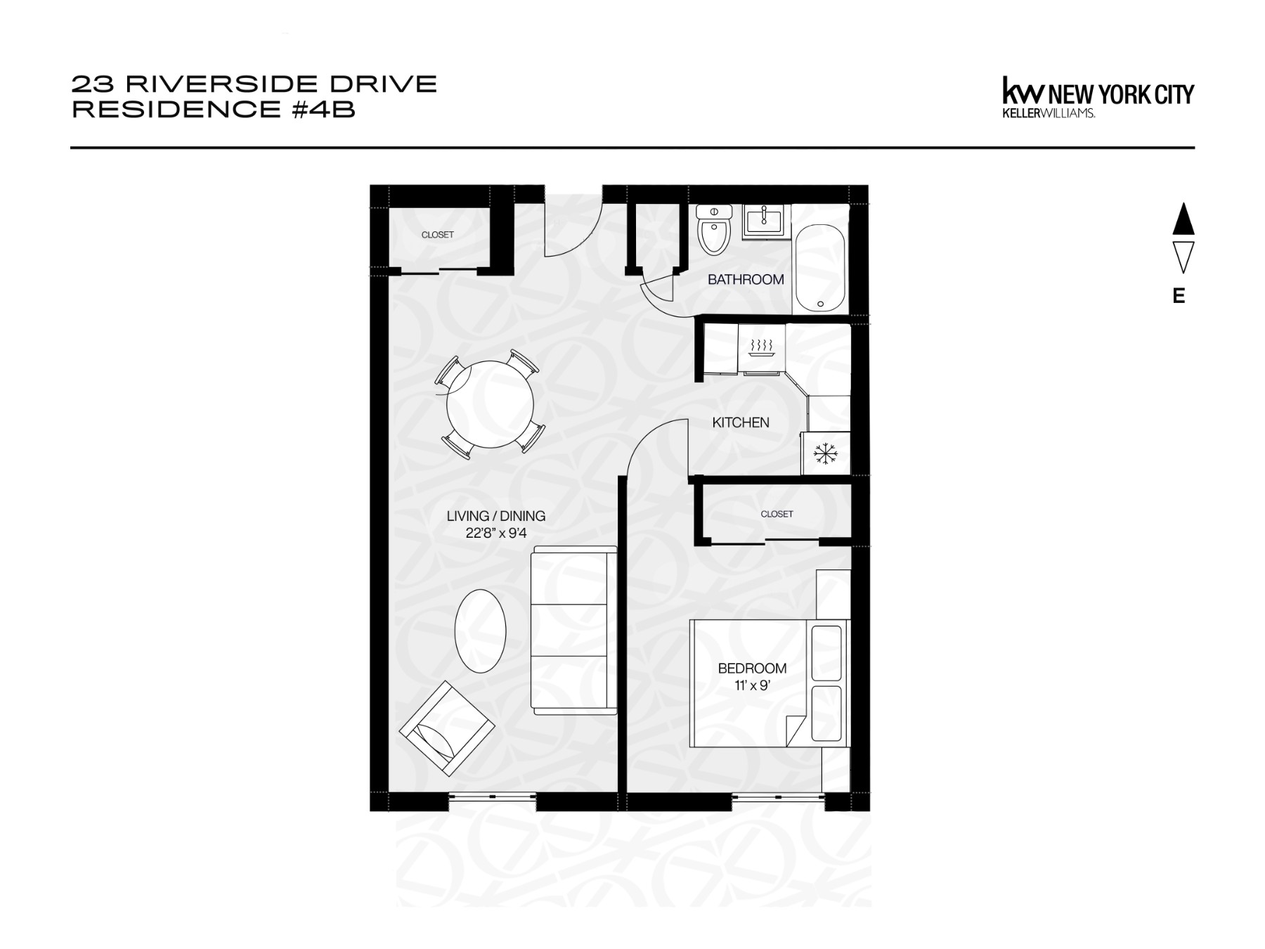 Floorplan for 23 Riverside Drive, 4B