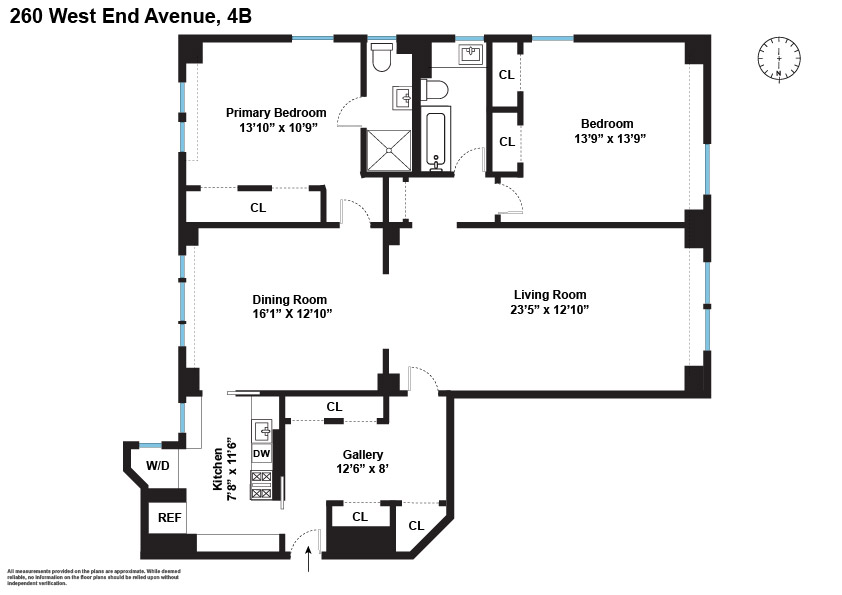 Floorplan for 260 West End Avenue, 4B