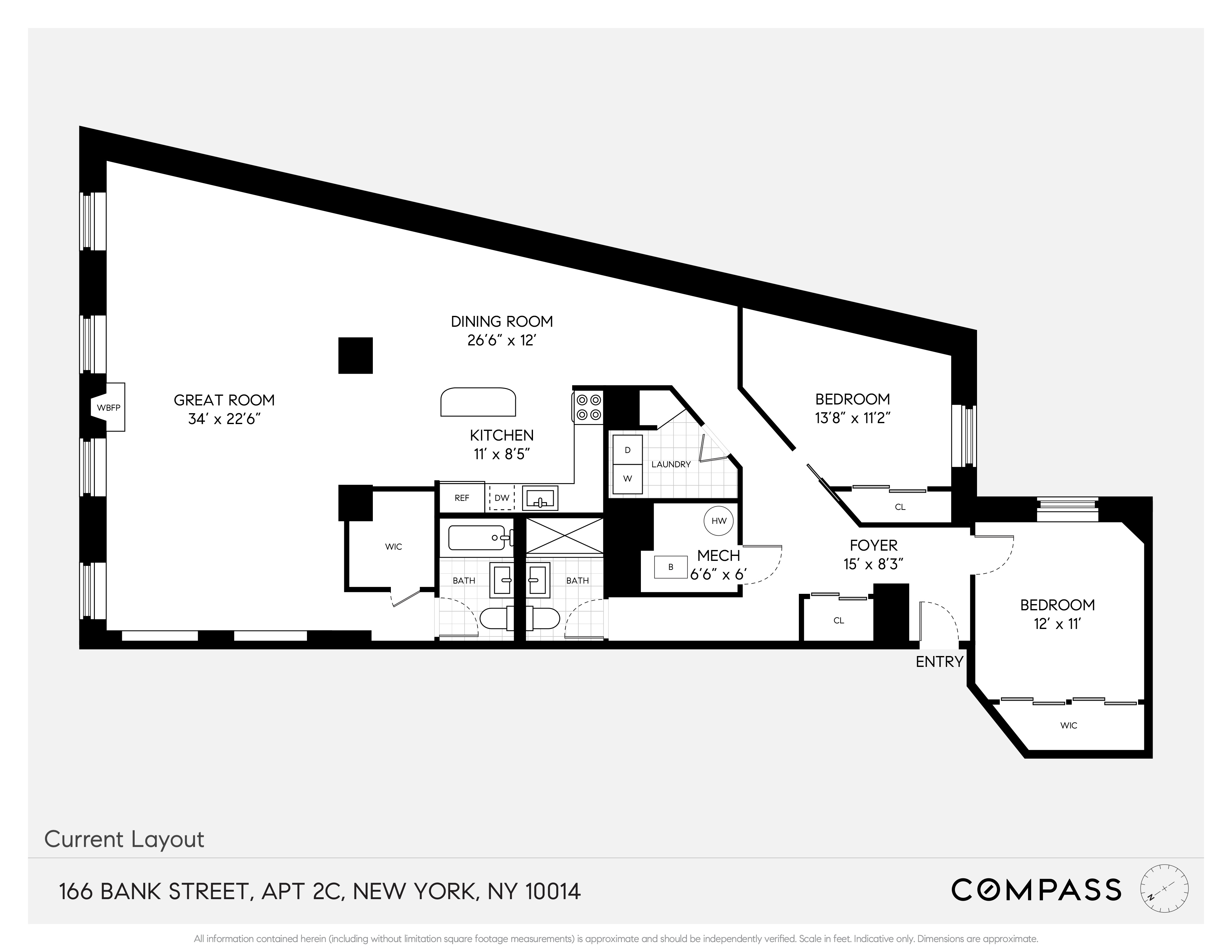 Floorplan for 166 Bank Street, 2C